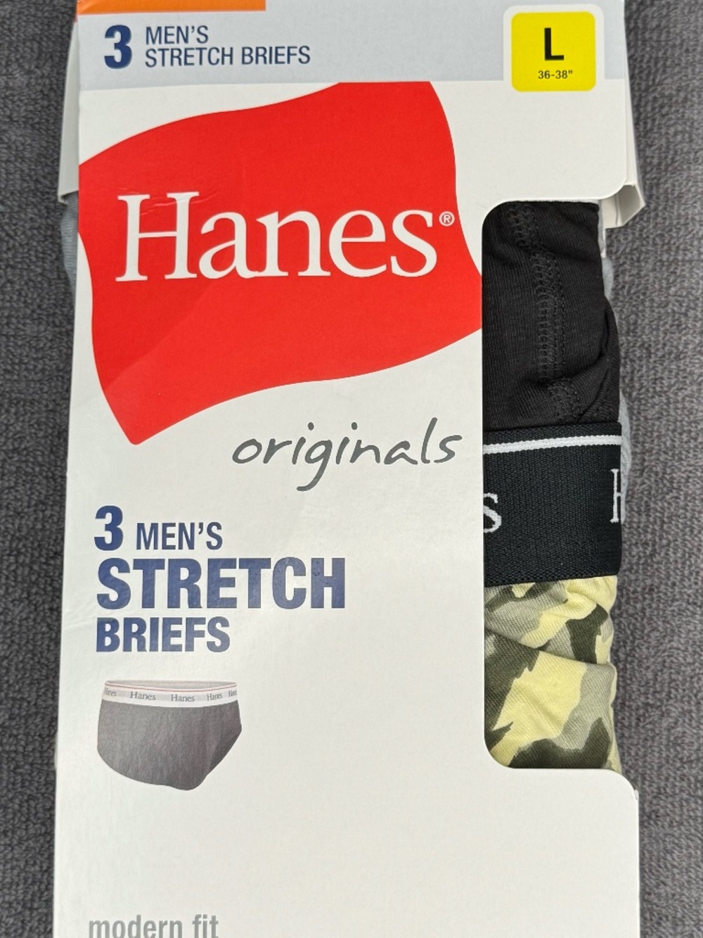 Men's Hanes Originals Premium stretch briefs - low rise no fly - 3 pack
